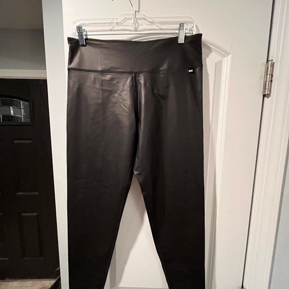 DKNY Black Faux Leather Leggings